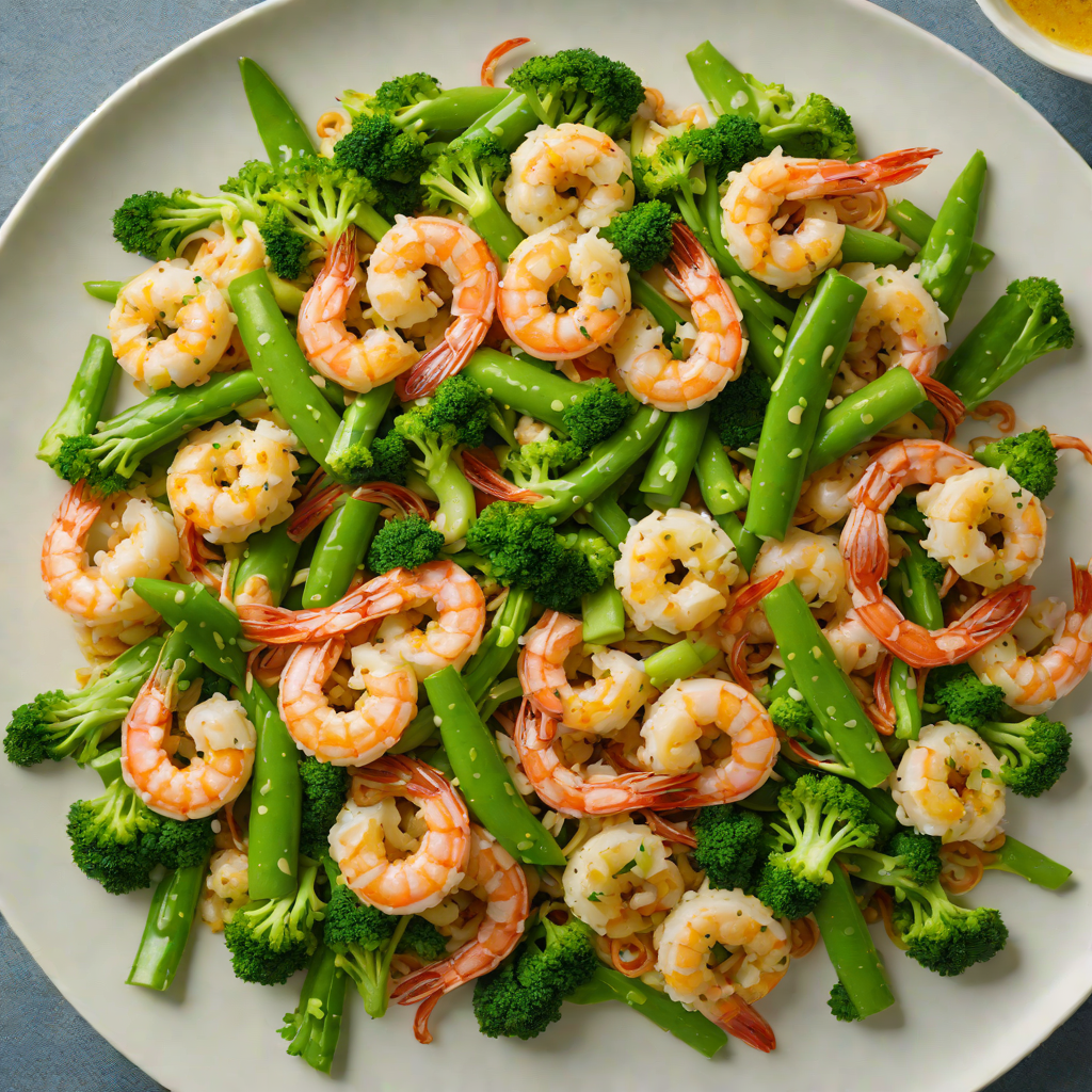 Lemon-Garlic Shrimp Stir-Fry with Broccoli and Snow Peas