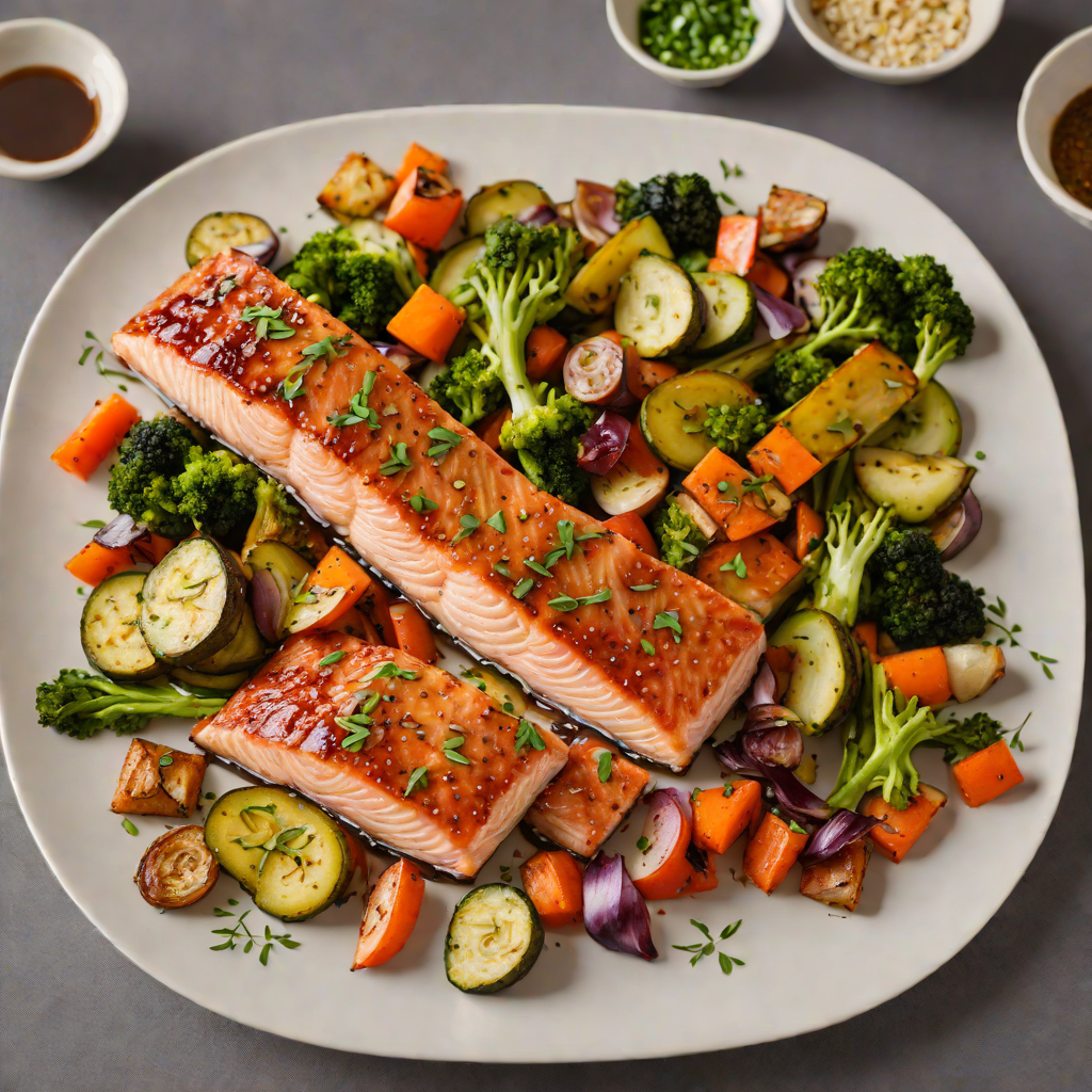 Sheet Pan Miso-Glazed Salmon with Roasted Seasonal Vegetables