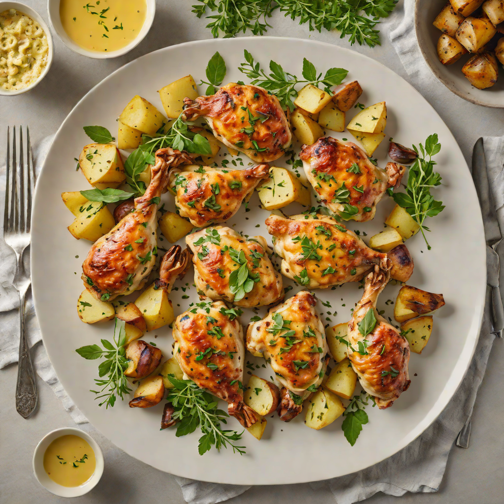 One-Pan Garlic Butter Chicken with Herb Roasted Potatoes