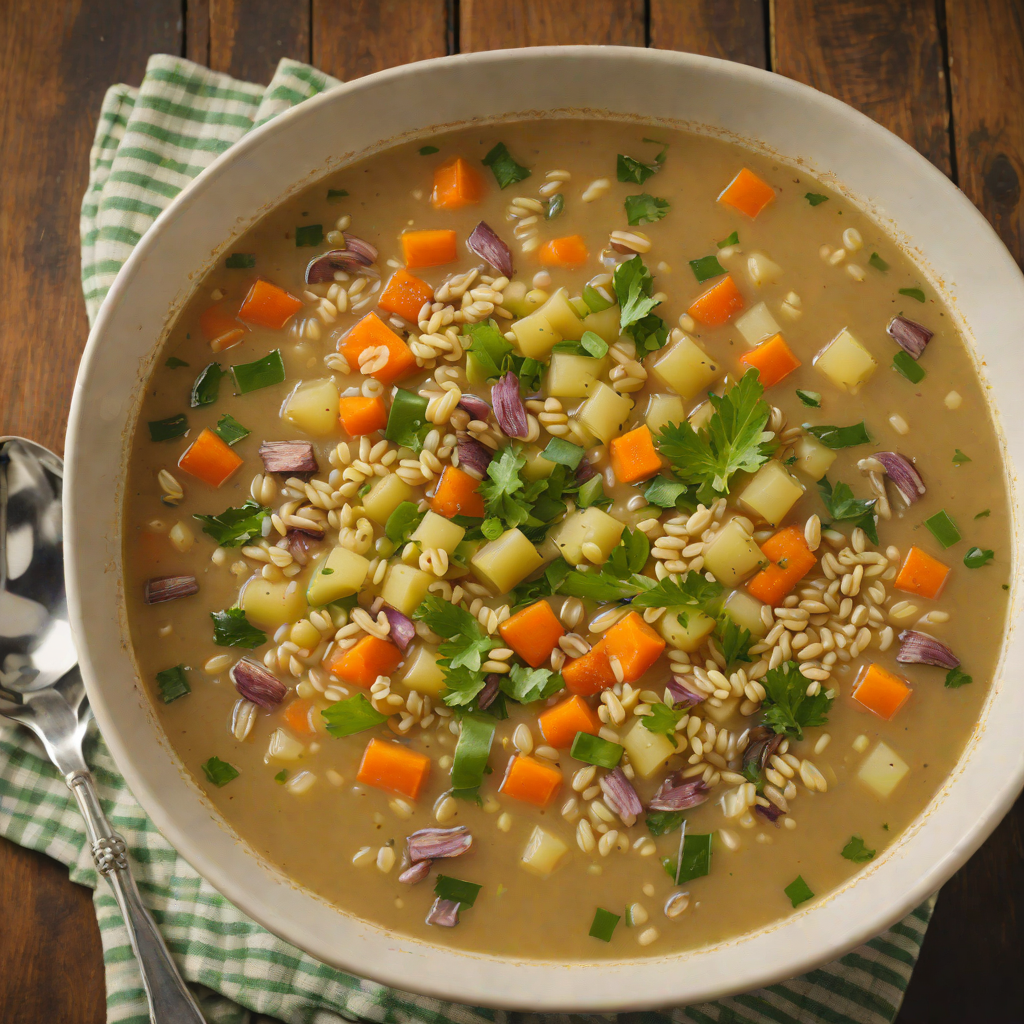 Rustic Midwestern Vegetable and Barley Soup