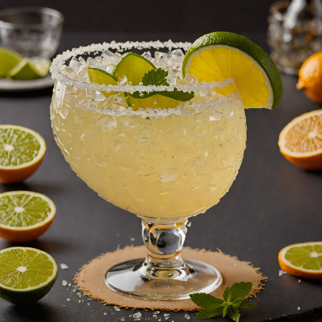 Citrus-Infused Margarita with Agave and Sea Salt Rim