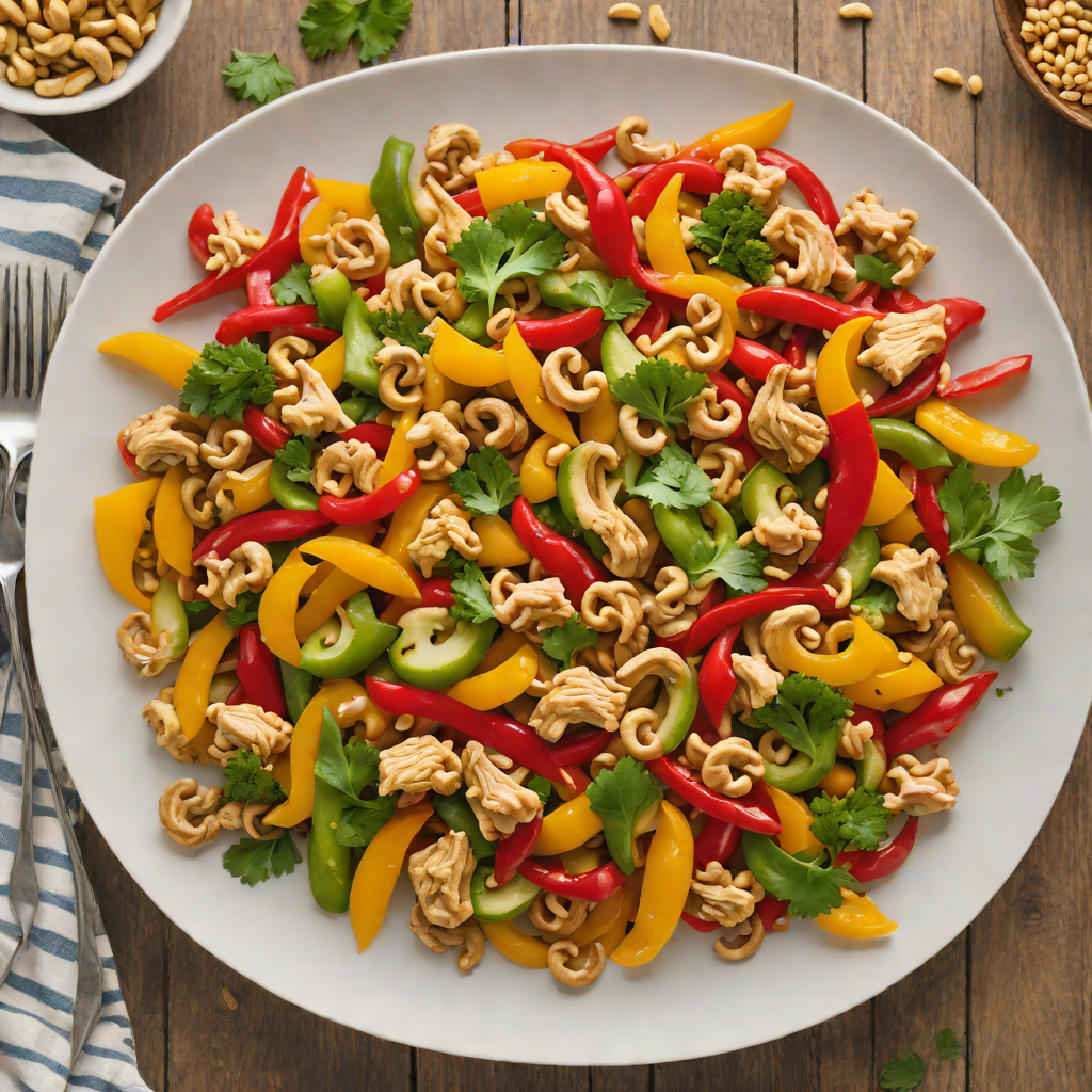 Low-Carb Spicy Chicken Stir Fry with Bell Peppers and Cashews