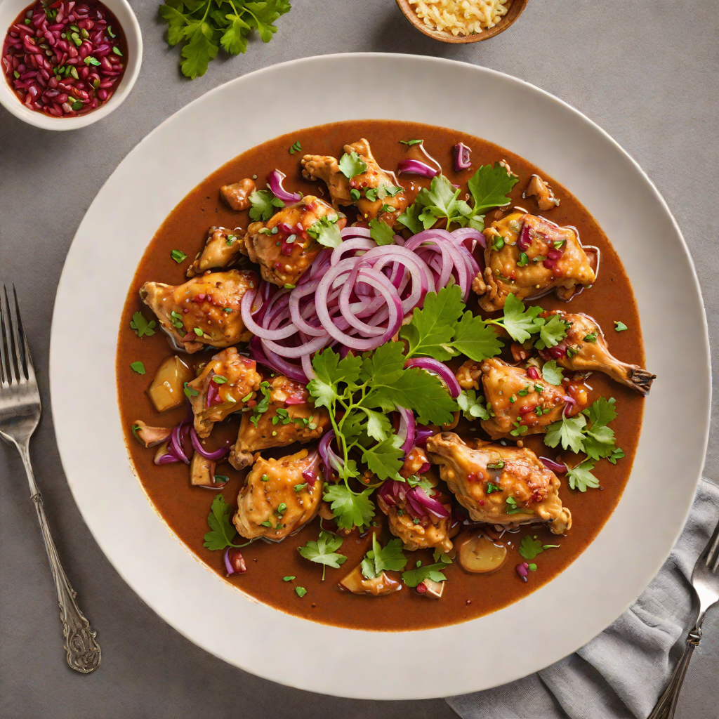 Doro Wat-Inspired Chicken Stew with Spiced Red Onion Sauce