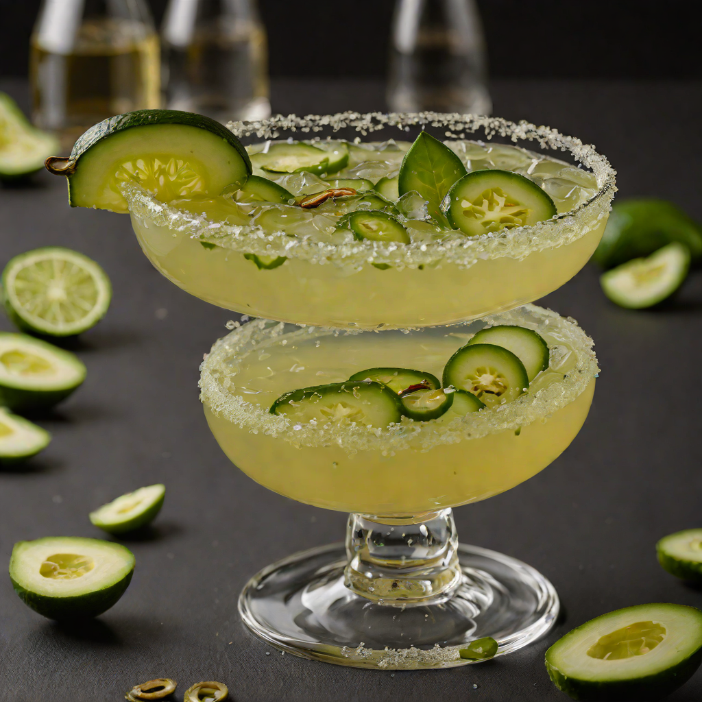 Charred Jalapeño Mezcal Margarita with Cucumber
