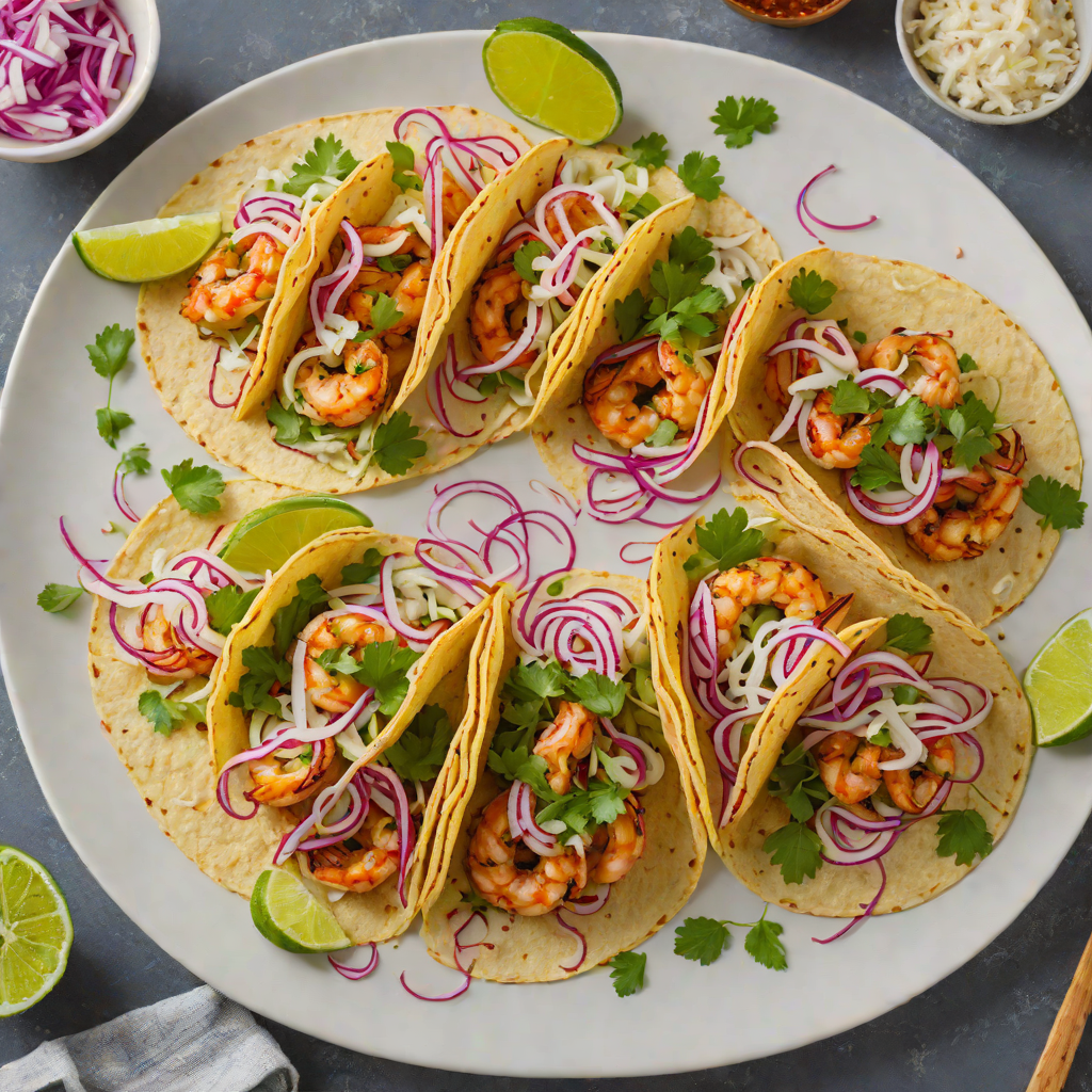 Spiced Rum-Glazed Shrimp Tacos with Pickled Onion Slaw