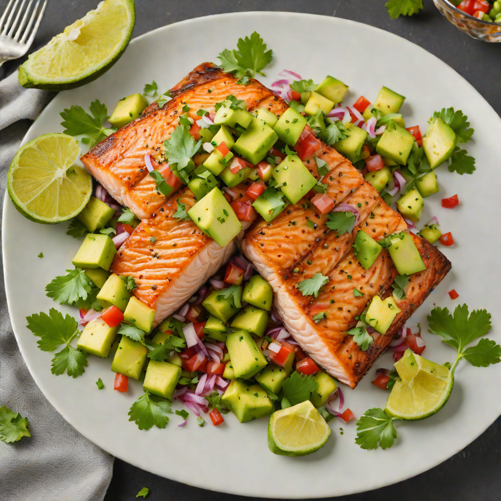 Pan-Fried Salmon with Avocado-Cilantro Salsa