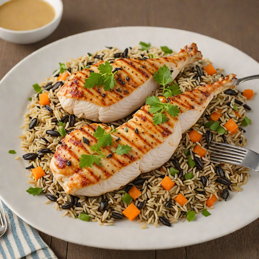Pan-Seared Chicken with Regional Minnesota Wild Rice Pilaf