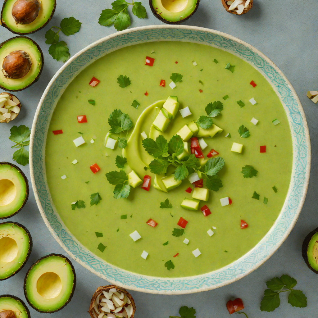 Chilled Tropical Avocado and Cucumber Gazpacho