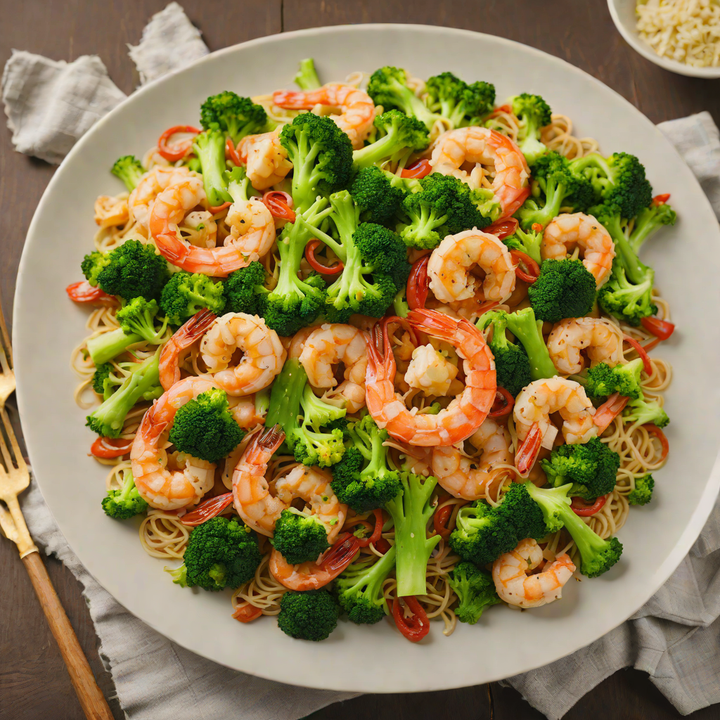 Spicy Shrimp Stir-Fry with Broccoli and Garlic Sauce