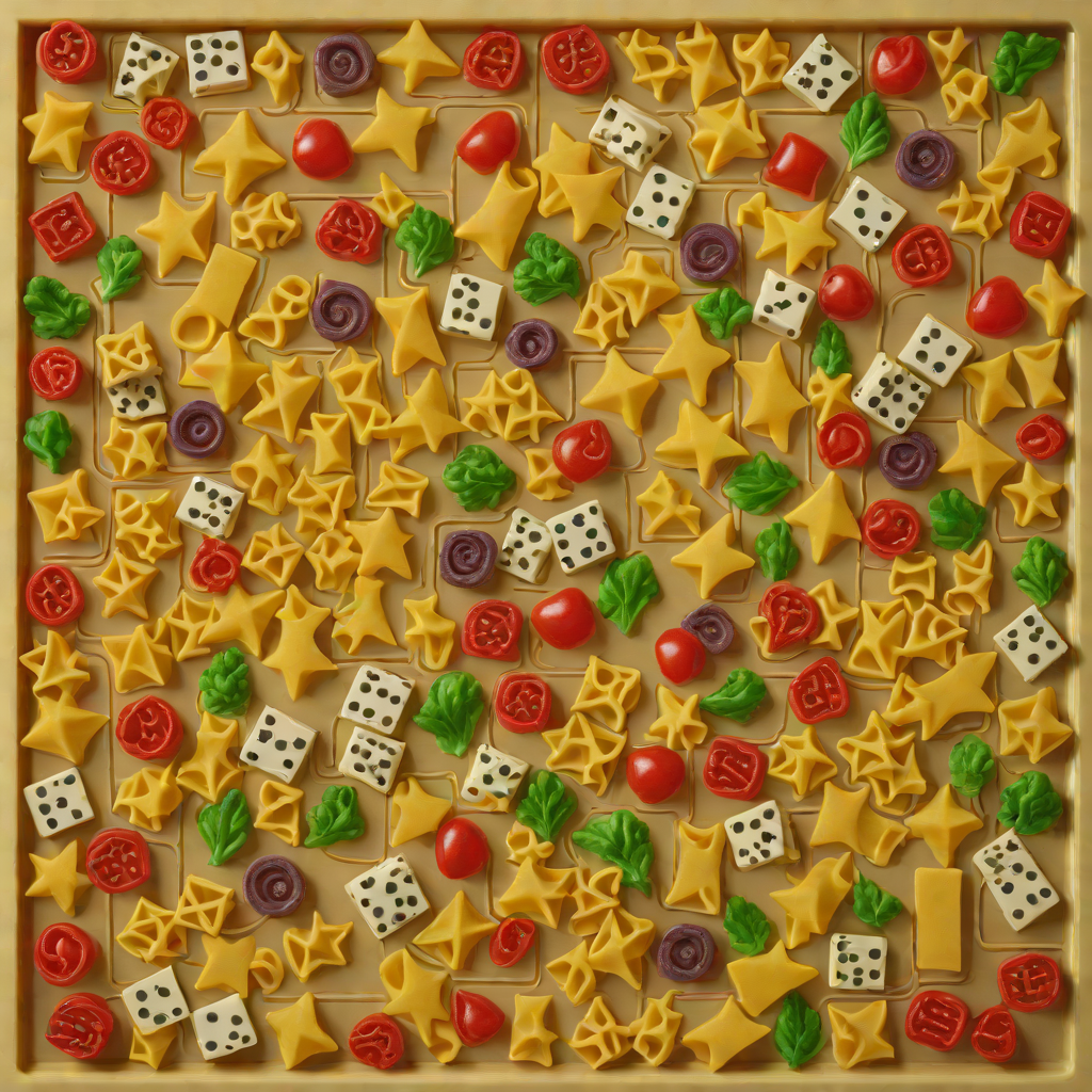 Game Board Pasta with Edible Game Pieces