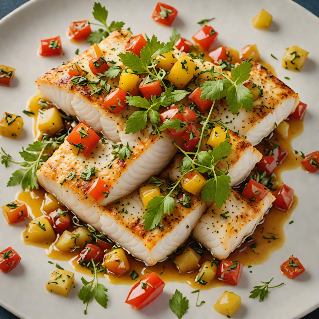 Baked Cod with Tomato-Olive Relish and Herb Drizzle