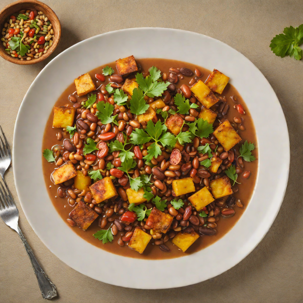 Crispy Plantain and Spiced Bean Stew