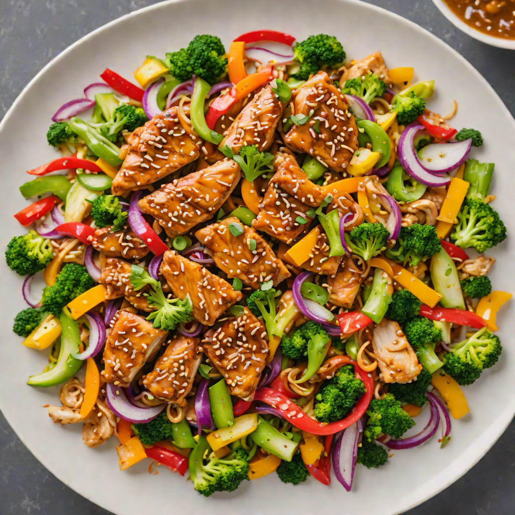 Ginger-Soy Glazed Chicken Stir Fry with Rainbow Vegetables