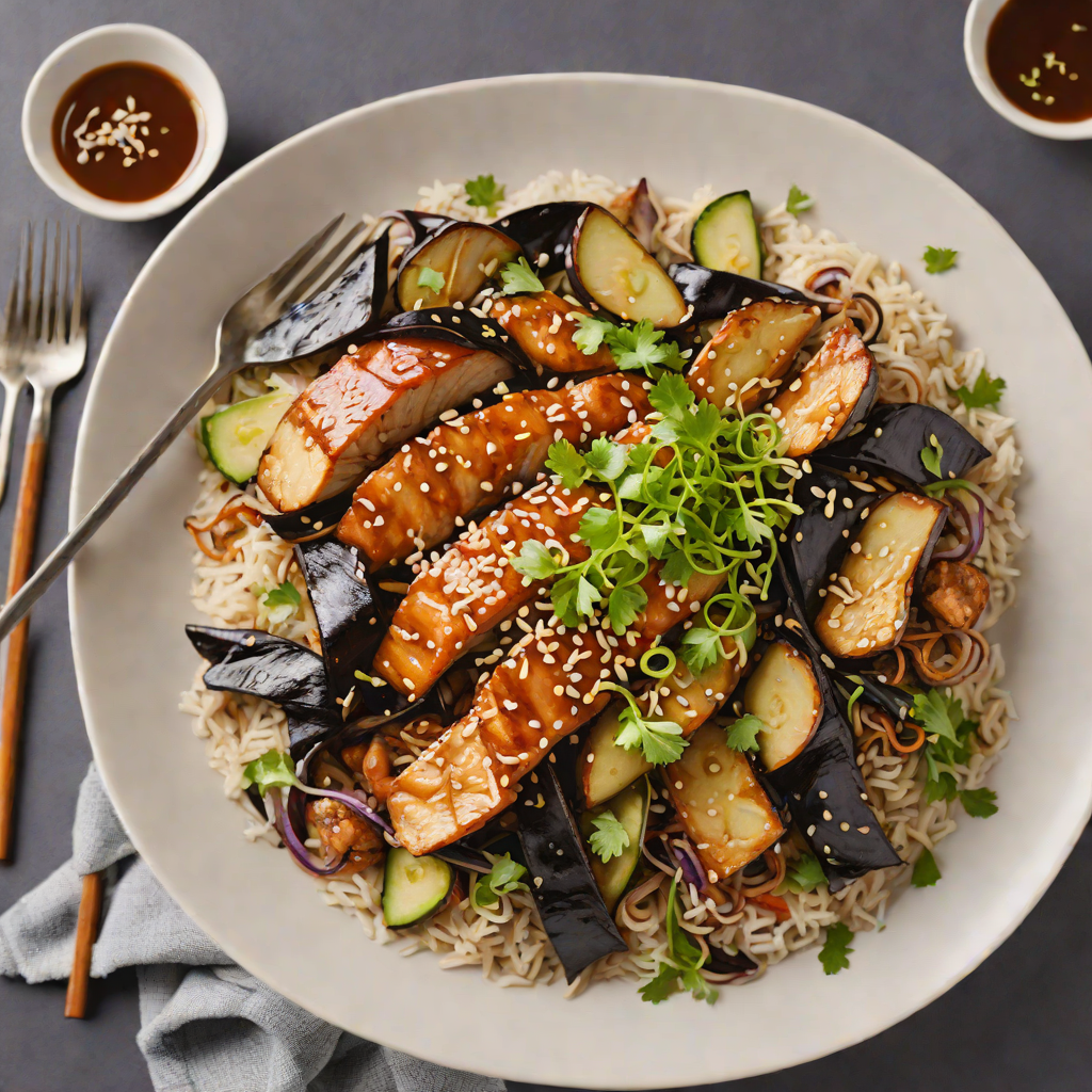 Ginger-Soy Glazed Donburi with Sautéed Japanese Eggplant