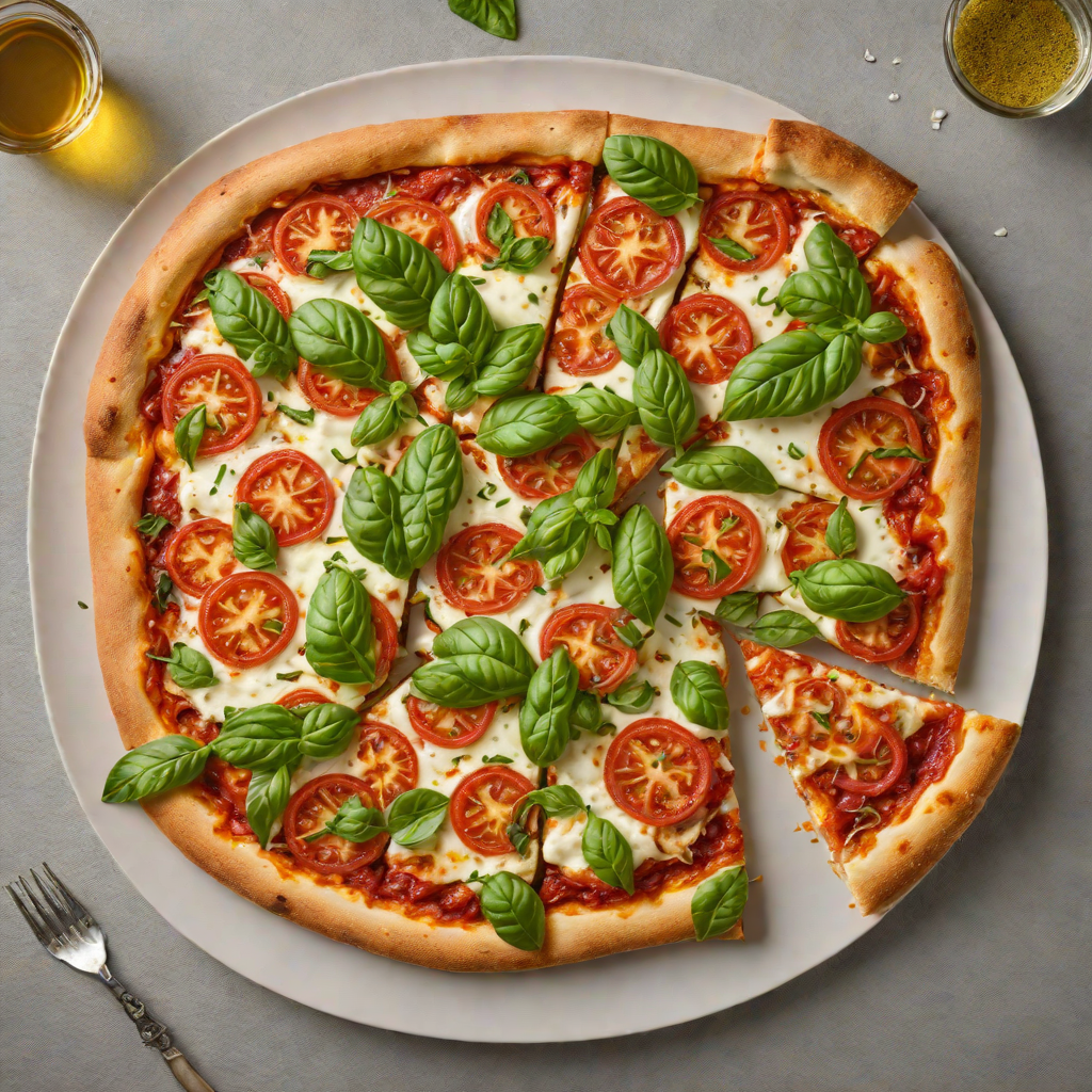 Whole Wheat Margherita Pizza with Garlic-Infused Olive Oil