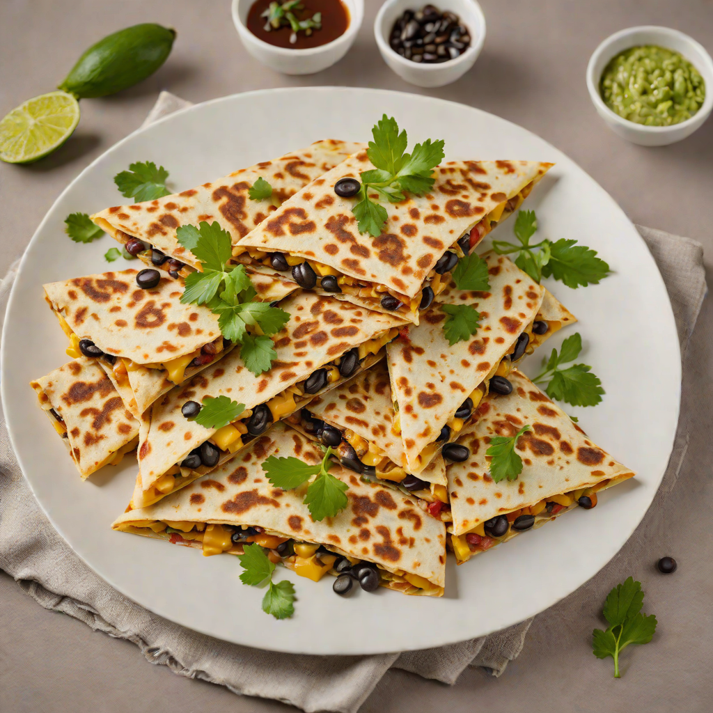 Pan-Seared Plantain and Black Bean Quesadilla