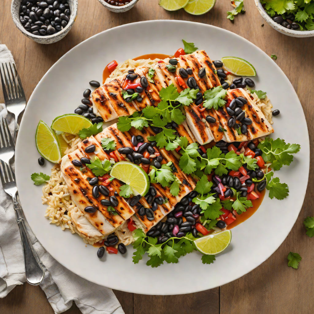 Grilled Mezcal-Marinated Chicken Tlayudas with Black Beans