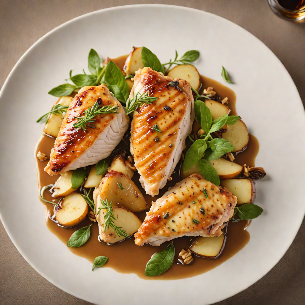 Pan-Seared Chicken with Spiced Apple and Sage Reduction
