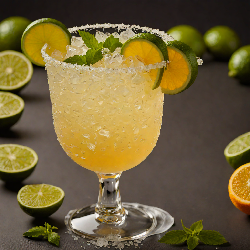 Frozen Tropical Citrus Cocktail with Rum and Fresh Lime