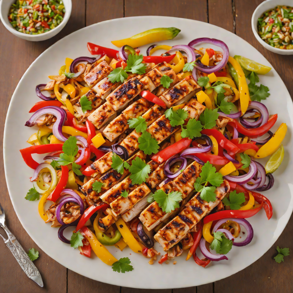 Grilled Fajita Chicken with Sautéed Bell Peppers and Onions
