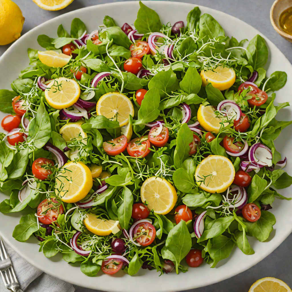 Herbed Mediterranean Salad with Lemon-Olive Oil Dressing