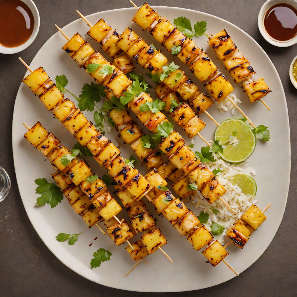 Char-Grilled Pineapple Chicken Skewers with Spiced Tiki Glaze