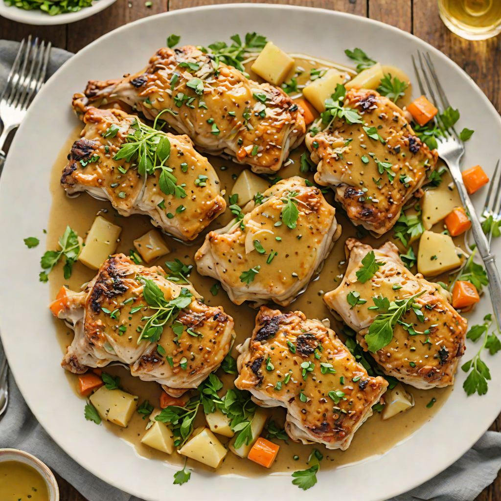 Sautéed Garlic Butter Chicken Thighs with Herb Pan Sauce