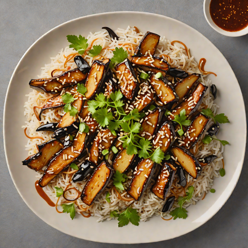 Shiitake and Miso-Glazed Eggplant Donburi