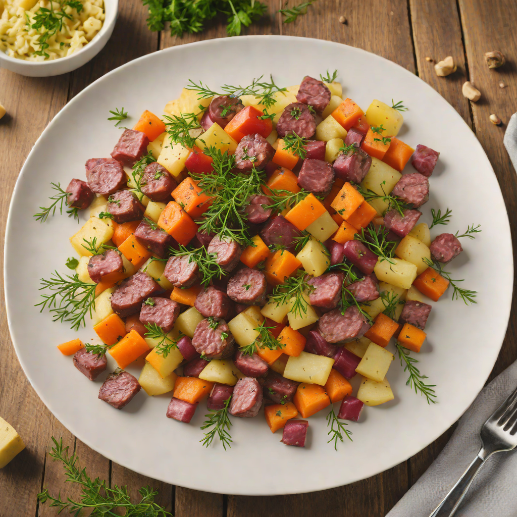 Nordic-Inspired Reindeer Sausage and Root Vegetable Skillet
