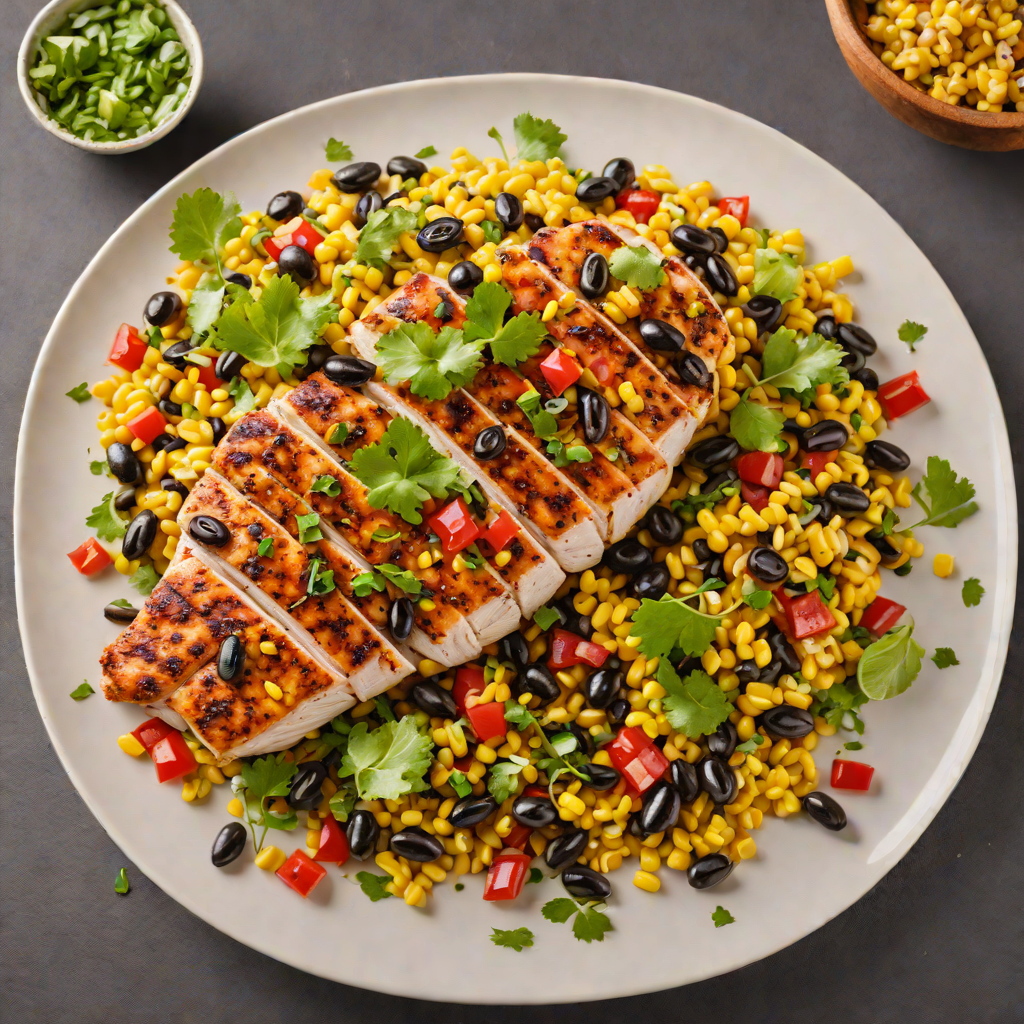 Spicy Pan-Seared Chicken with Charred Corn and Black Bean Salsa