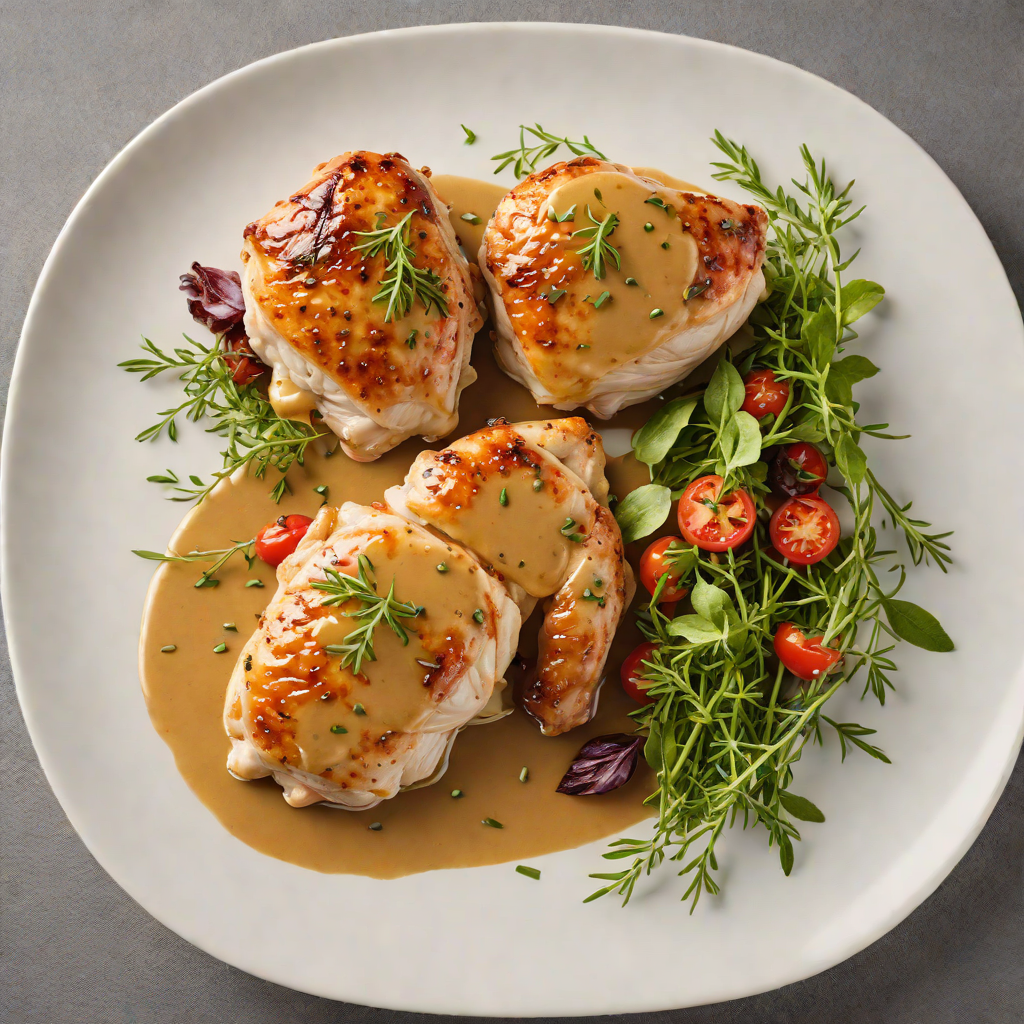 Pan-Seared Chicken with Thyme and Honey Mustard Glaze