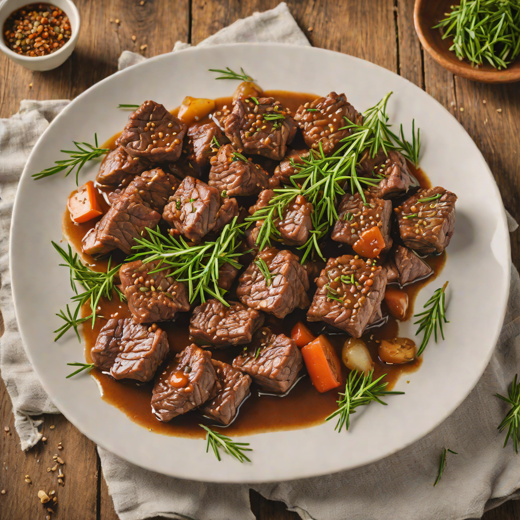 Slow-Cooked Beef Tibs with Rosemary and Garlic