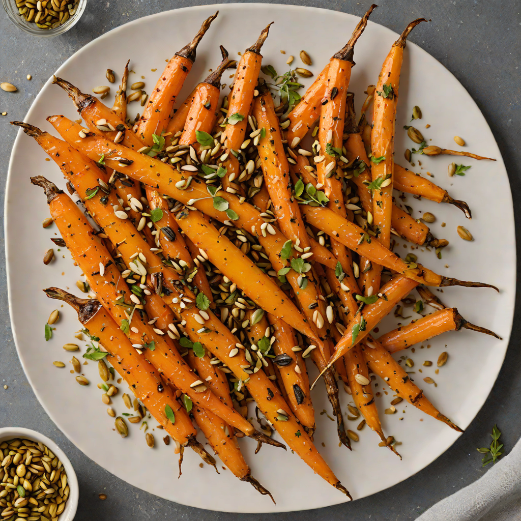 Maple-Glazed Roasted Carrots with Toasted Pistachios and Thyme