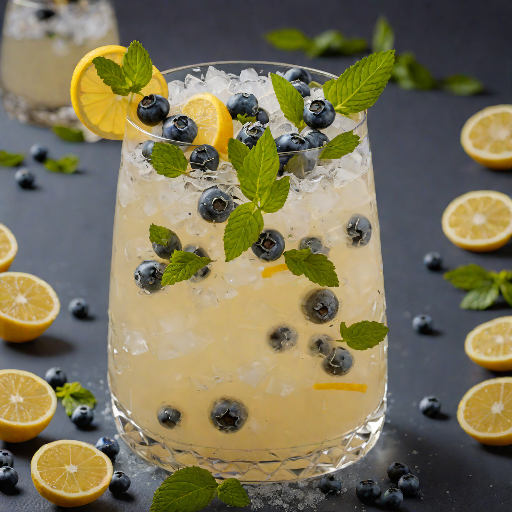 Frozen Herb-Infused Lemonade with Mint and Blueberry