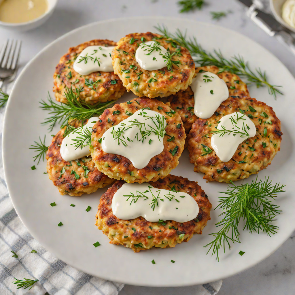 Keto Salmon Patties with Dill Yogurt Sauce