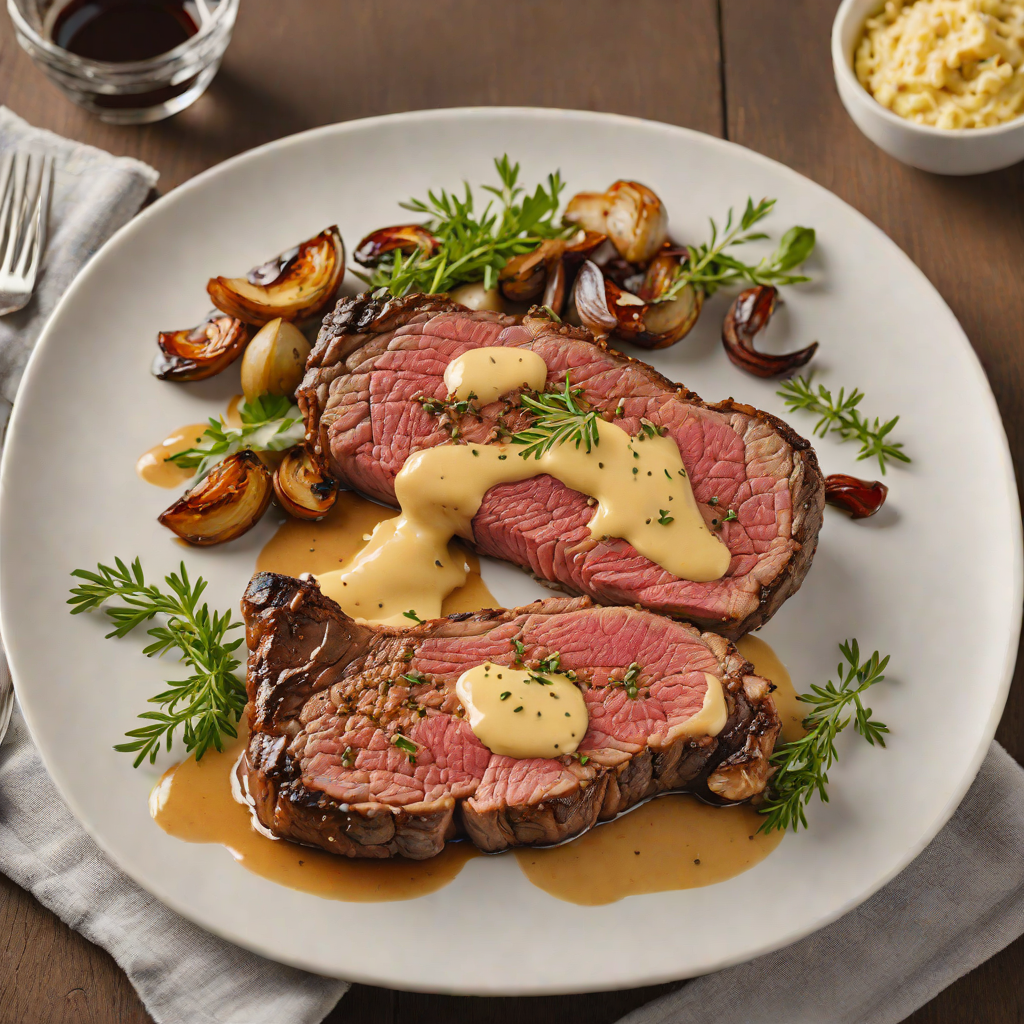 Pan-Seared Ribeye with Caramelized Shallot Butter