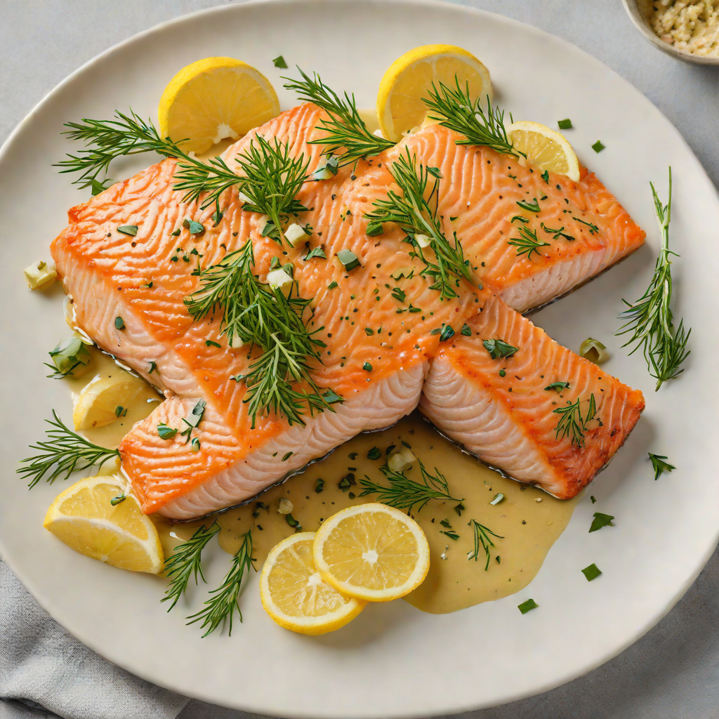Pan-Seared Salmon with Lemon-Dill Herb Sauce