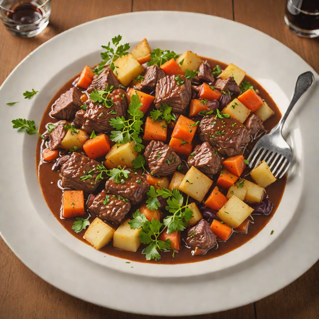 Red Funnel-Inspired Beef and Ale Stew with Root Vegetables
