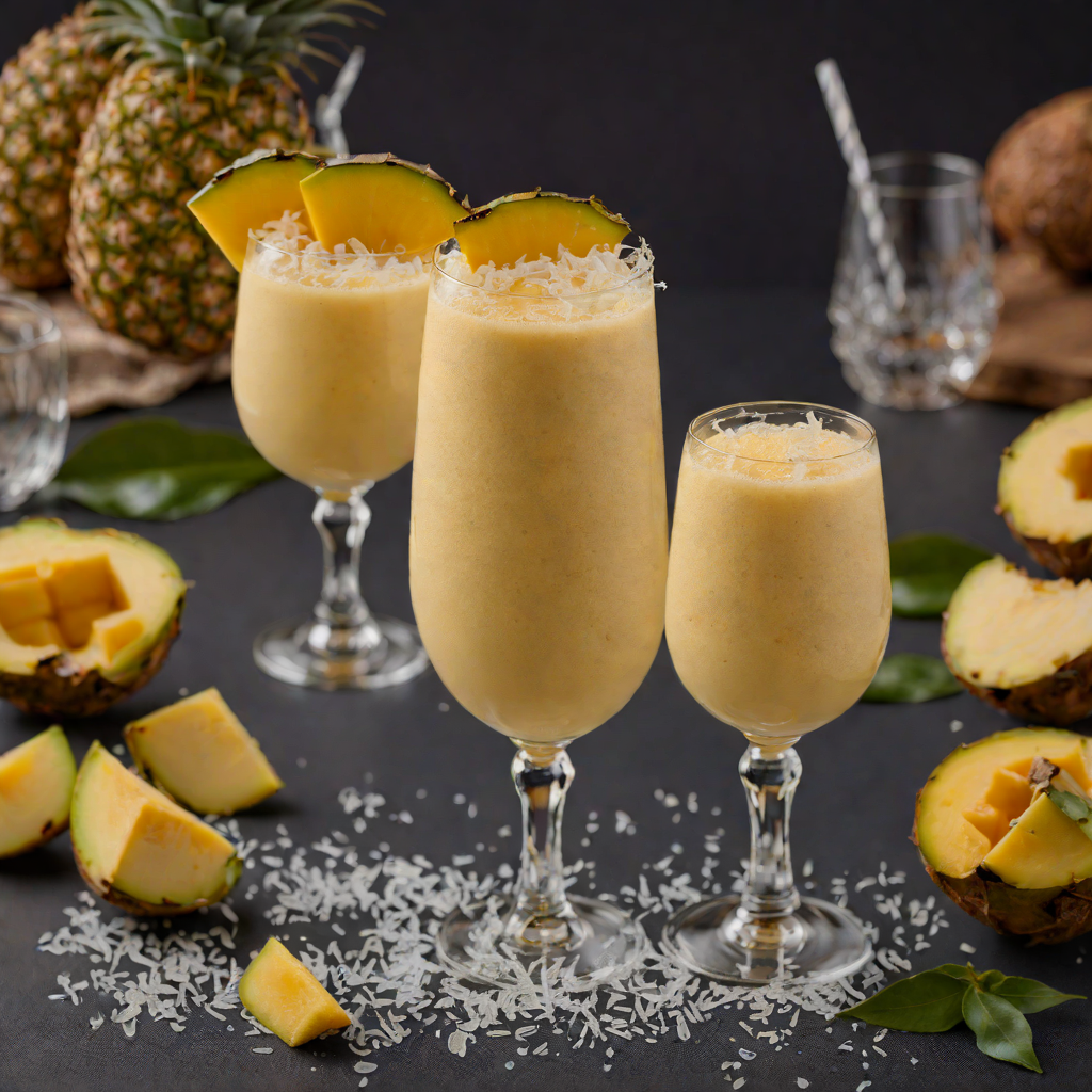 Frozen Mango-Pineapple Smoothie with Coconut Water