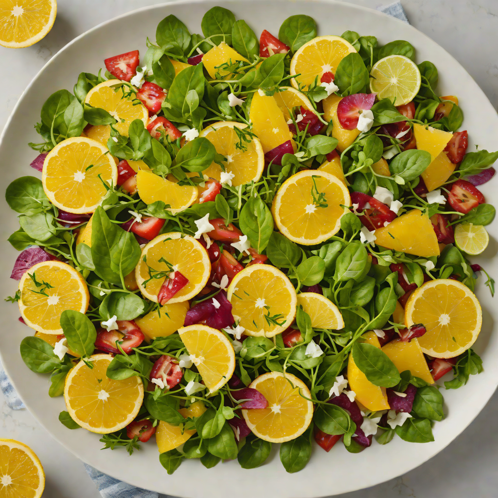 Half-and-Half Citrus Salad with Honey-Mint Dressing