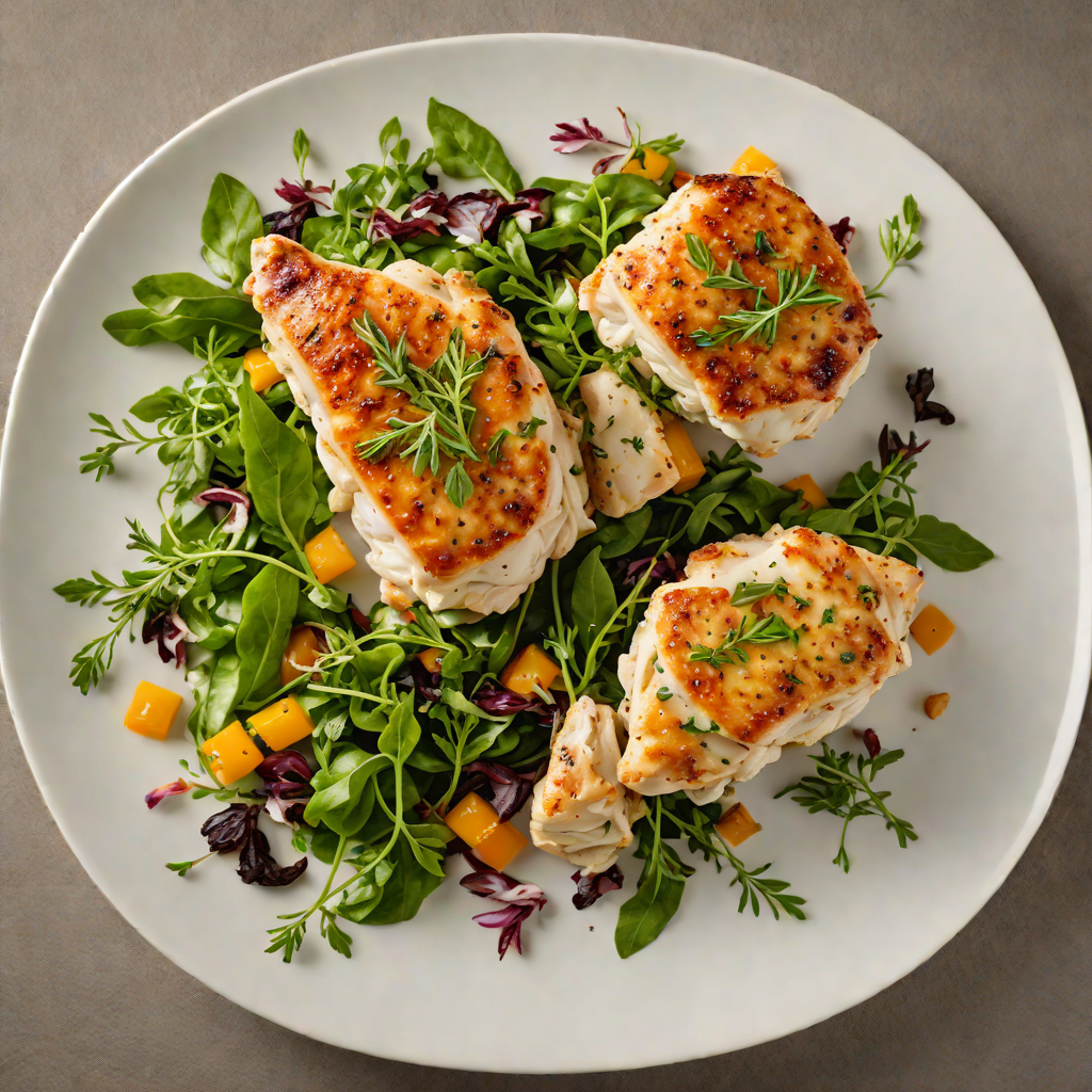 Pan-Seared Mountain Herb Chicken with Arcadian Wild Greens