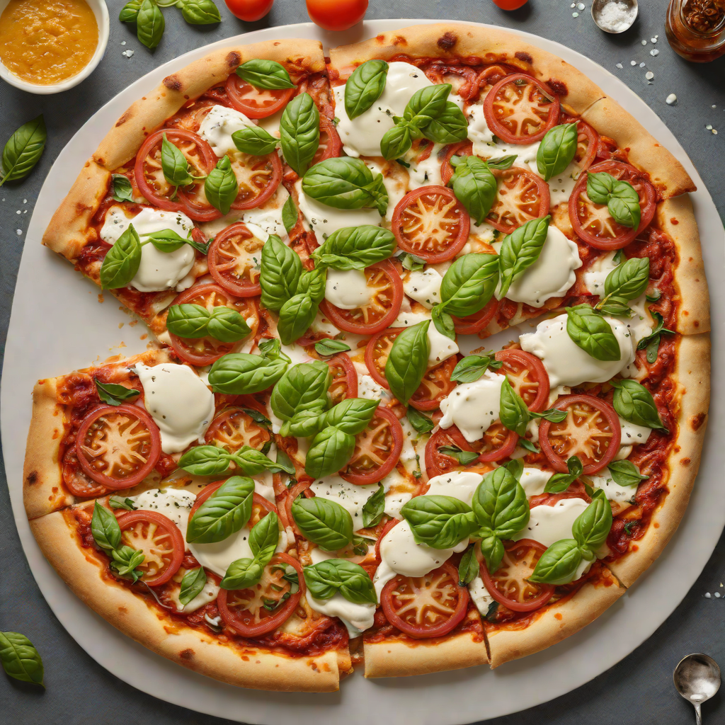 Stone-Baked Tomato and Mozzarella Pizza with Basil