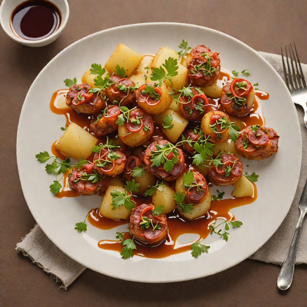 Crisped Chorizo and Potato Tapas with Sherry Vinegar