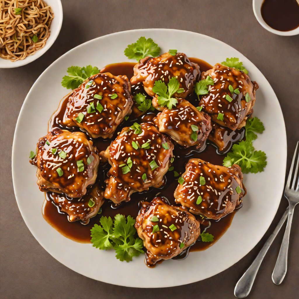 Sauteed Garlic Chicken Thighs with Soy Glaze