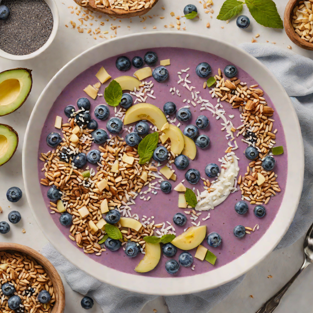 Blueberry Smoothie Bowl with Coconut and Chia