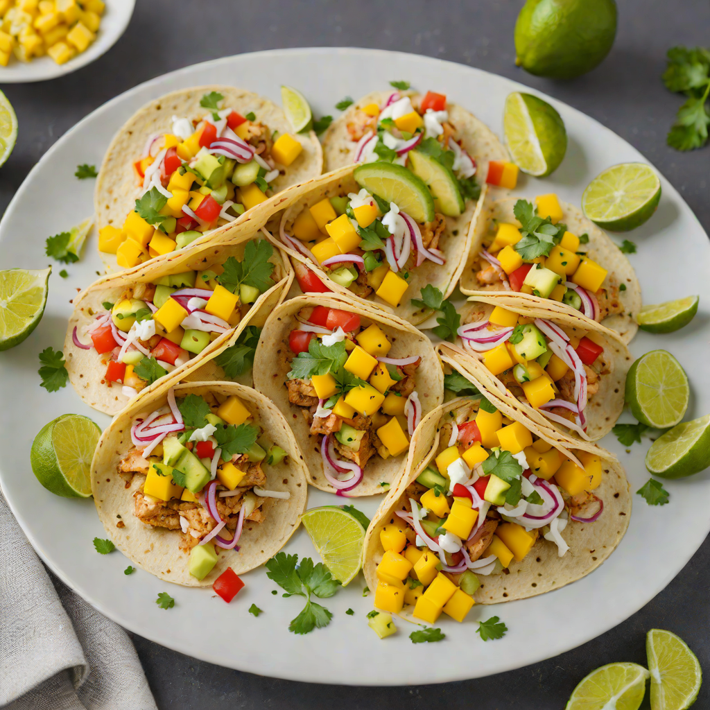 Tequila-Lime Marinated Fish Tacos with Mango Avocado Salsa