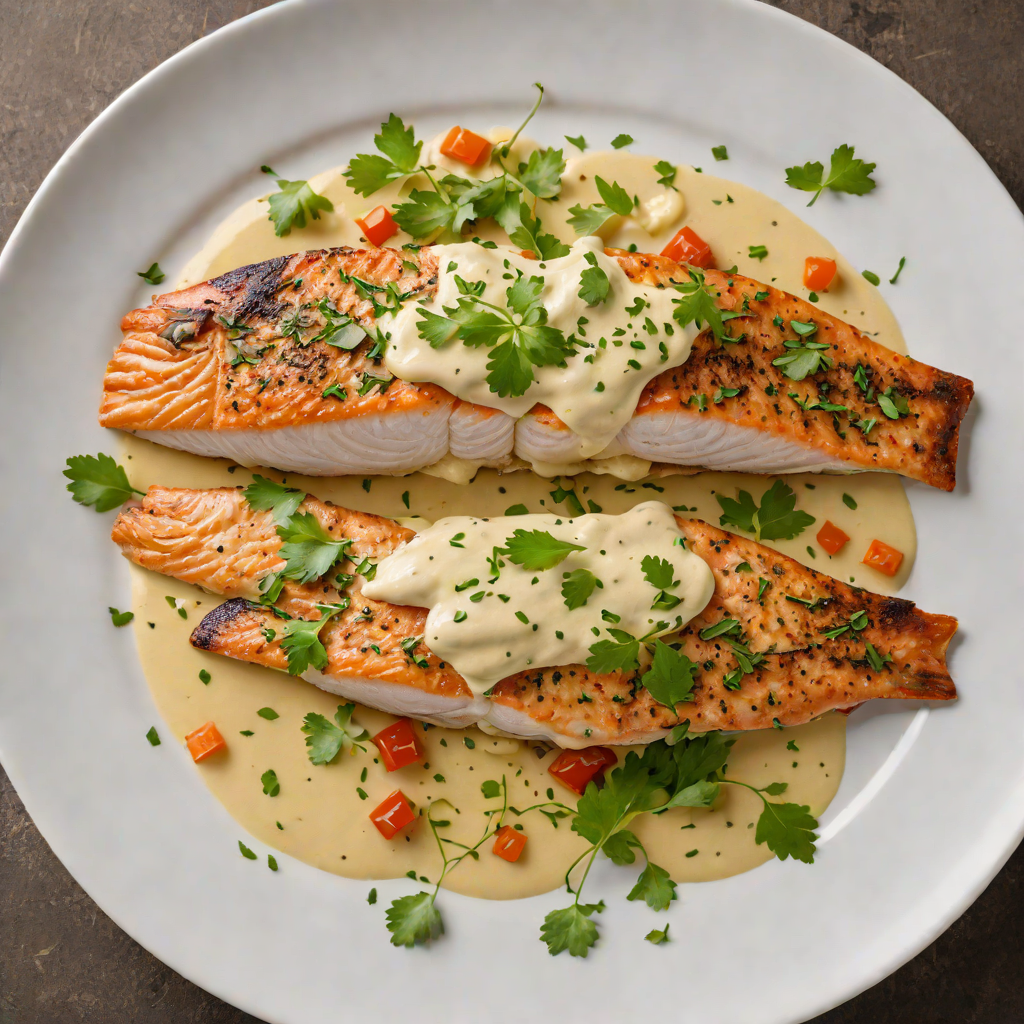 Pan-Seared Trout with Kashmiri Spiced Yogurt Sauce
