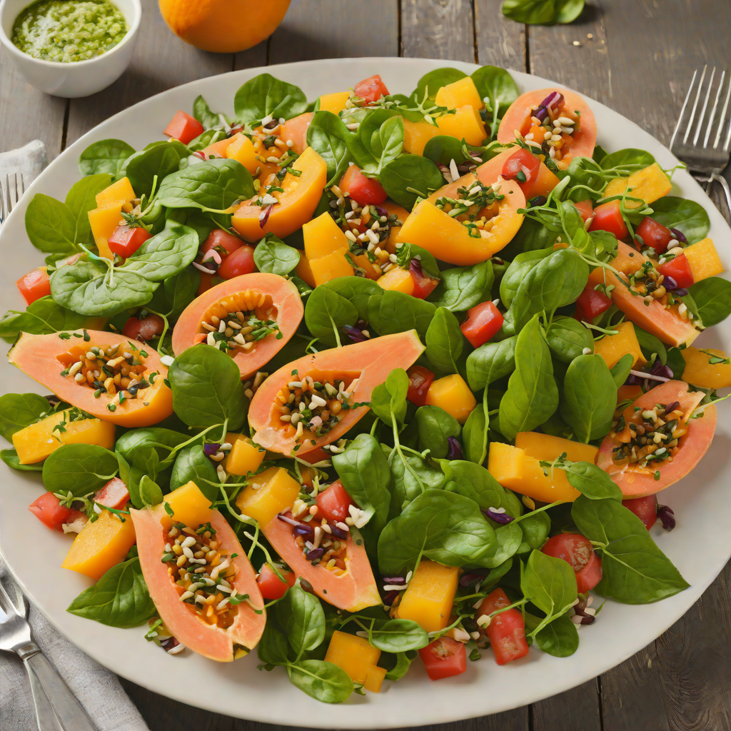 Papaya and Spinach Salad with Citrus Vinaigrette