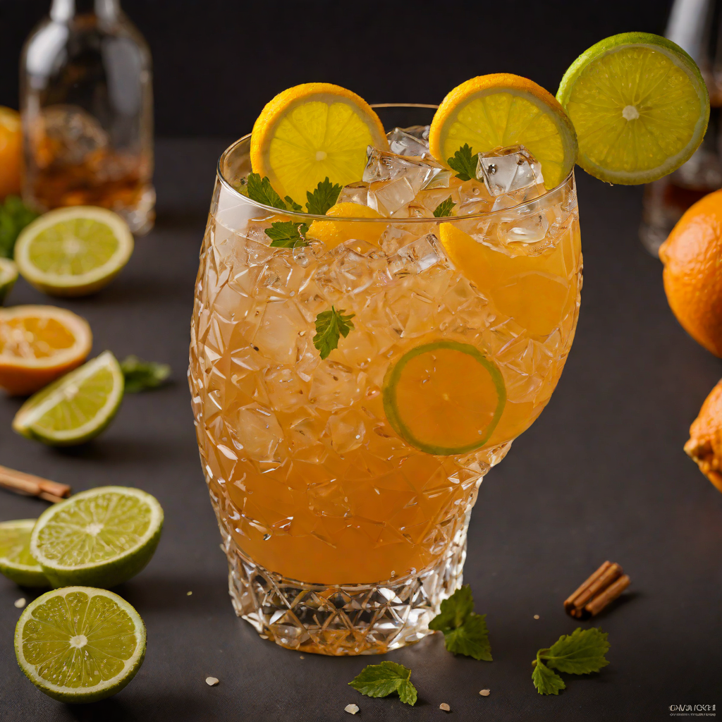 Craft Punch Cocktail with Tropical Citrus and Spiced Rum