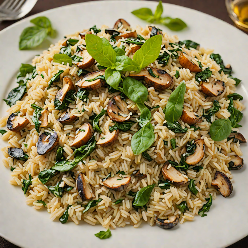 Sautéed Wild Mushroom and Spinach Risotto with White Wine